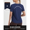 image:imagebaleaf Ice Cooling Short Sleeve Workout Tops for Women Running Shirts UPF 50 Athletic Tennis Yoga Split Back Quick DryNavy Blue