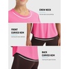 image:imagebaleaf Ice Cooling Short Sleeve Workout Tops for Women Running Shirts UPF 50 Athletic Tennis Yoga Split Back Quick DryPink