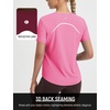image:imagebaleaf Ice Cooling Short Sleeve Workout Tops for Women Running Shirts UPF 50 Athletic Tennis Yoga Split Back Quick DryPink
