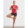 image:imagebaleaf Ice Cooling Short Sleeve Workout Tops for Women Running Shirts UPF 50 Athletic Tennis Yoga Split Back Quick DryRed