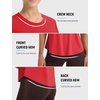 image:imagebaleaf Ice Cooling Short Sleeve Workout Tops for Women Running Shirts UPF 50 Athletic Tennis Yoga Split Back Quick DryRed