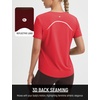 image:imagebaleaf Ice Cooling Short Sleeve Workout Tops for Women Running Shirts UPF 50 Athletic Tennis Yoga Split Back Quick DryRed