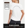 image:imagebaleaf Ice Cooling Short Sleeve Workout Tops for Women Running Shirts UPF 50 Athletic Tennis Yoga Split Back Quick DryWhite