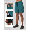 image:imagebaleaf Mens 7 Mountain Bike Shorts 4D Padded Loosefit MTB Cycling Riding Bicycle Biker Short Zipper PocketsDark Green