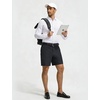 image:imagebaleaf Mens Causal Short 79 Golf Shorts Men Dress 5 Pockets Stretch Lightweight Work Athletic Short Zipper Fly FrontBlack