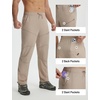 image:imagebaleaf Mens Hiking Pants Lightweight Quick Dry Water Resistant Outdoor Pants with 6 Pockets UPF 50 for Hiking Fishing WorkKhaki