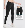 image:imagebaleaf Womens Fleece Lined Leggings Waterproof Hiking Petite Pants Zipper Pockets Winter Thermal Warm Cold WeatherBlack