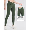 image:imagebaleaf Womens Fleece Lined Leggings Waterproof Hiking Petite Pants Zipper Pockets Winter Thermal Warm Cold WeatherDark Army Green