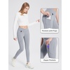 image:imagebaleaf Womens Fleece Lined Leggings Waterproof Hiking Petite Pants Zipper Pockets Winter Thermal Warm Cold WeatherFrost Gray