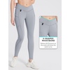 image:imagebaleaf Womens Fleece Lined Leggings Waterproof Hiking Petite Pants Zipper Pockets Winter Thermal Warm Cold WeatherFrost Gray