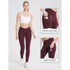 image:imagebaleaf Womens Fleece Lined Leggings Waterproof Hiking Petite Pants Zipper Pockets Winter Thermal Warm Cold WeatherWine Red