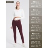 image:imagebaleaf Womens Fleece Lined Leggings Waterproof Hiking Petite Pants Zipper Pockets Winter Thermal Warm Cold WeatherWine Red