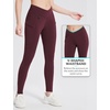 image:imagebaleaf Womens Fleece Lined Leggings Waterproof Hiking Petite Pants Zipper Pockets Winter Thermal Warm Cold WeatherWine Red