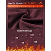 image:imagebaleaf Womens Fleece Lined Leggings Waterproof Hiking Petite Pants Zipper Pockets Winter Thermal Warm Cold WeatherWine Red
