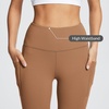image:imagebaleaf Womens Leggings with Pockets Tummy Control Workout High Waisted Athletic 78 Ultra Soft Gym Yoga Ankle PantsCaramel Caf