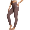 image:imagebaleaf Womens Leggings with Pockets Tummy Control Workout High Waisted Athletic 78 Ultra Soft Gym Yoga Ankle PantsDark Brown