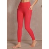 image:imagebaleaf Womens Leggings with Pockets Tummy Control Workout High Waisted Athletic 78 Ultra Soft Gym Yoga Ankle PantsFiery Red