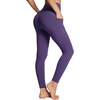 image:imagebaleaf Womens Leggings with Pockets Tummy Control Workout High Waisted Athletic 78 Ultra Soft Gym Yoga Ankle PantsShadow Purple