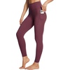 image:imagebaleaf Womens Leggings with Pockets Tummy Control Workout High Waisted Athletic 78 Ultra Soft Gym Yoga Ankle PantsWine