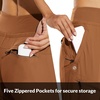 image:imagebaleaf Womens Lightweight Hiking Pants Water Resistant Quick Dry Joggers with 5 Zipper Pockets UPF 50 for Travel HikingBrown 28 Inseam