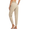 image:imagebaleaf Womens Lightweight Hiking Pants Water Resistant Quick Dry Joggers with 5 Zipper Pockets UPF 50 for Travel HikingKhaki 28 Inseam
