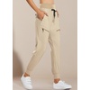 image:imagebaleaf Womens Lightweight Hiking Pants Water Resistant Quick Dry Joggers with 5 Zipper Pockets UPF 50 for Travel HikingKhaki 28 Inseam