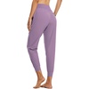 image:imagebaleaf Womens Lightweight Hiking Pants Water Resistant Quick Dry Joggers with 5 Zipper Pockets UPF 50 for Travel HikingPurple 255 Inseam
