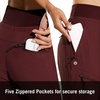 image:imagebaleaf Womens Lightweight Hiking Pants Water Resistant Quick Dry Joggers with 5 Zipper Pockets UPF 50 for Travel HikingRed 28 Inseam