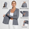 image:imagebaleaf Womens Sun Protection Jacket Hoodie Clothing Lightweight Long Sleeve Sun Cover Up ShirtDark Gray