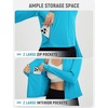 image:imagebaleaf Womens UPF 50 Sun Crop Shirt with Pockets Full Zip Cooling Quick Dry Long Sleeve Jacket for Golf HikingGlacier Blue