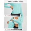 image:imagebaleaf Womens UPF 50 Sun Crop Shirt with Pockets Full Zip Cooling Quick Dry Long Sleeve Jacket for Golf HikingLight Green