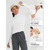 image:imagebaleaf Womens UPF 50 Sun Crop Shirt with Pockets Full Zip Cooling Quick Dry Long Sleeve Jacket for Golf HikingUltra White