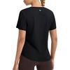 image:imagebaleaf Ice Cooling Short Sleeve Workout Tops for Women Running Shirts UPF 50 Athletic Tennis Yoga Split Back Quick DryBlack