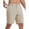 image:imagebaleaf Mens Causal Short 79 Golf Shorts Men Dress 5 Pockets Stretch Lightweight Work Athletic Short Zipper Fly FrontKhaki