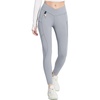 image:imagebaleaf Womens Fleece Lined Leggings Waterproof Hiking Petite Pants Zipper Pockets Winter Thermal Warm Cold WeatherFrost Gray