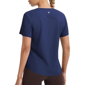 image:imagebaleaf Ice Cooling Short Sleeve Workout Tops for Women Running Shirts UPF 50 Athletic Tennis Yoga Split Back Quick DryNavy Blue
