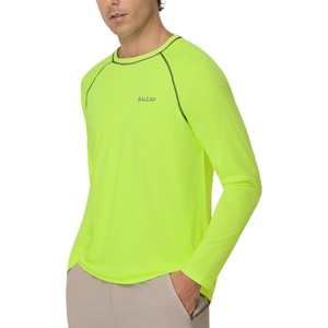 image:imagebaleaf Mens UPF 50 Sun Protection Shirts Long Sleeve Rash Guard Quick Dry 4Way Stretch for Fishing Swimming SurfingNeon Edge