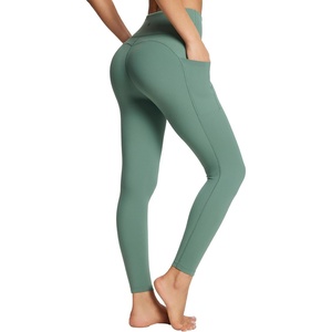 image:imagebaleaf Womens Leggings with Pockets Tummy Control Workout High Waisted Athletic 78 Ultra Soft Gym Yoga Ankle PantsGreen
