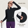 image:imagebaleaf Girls Long Sleeve Shirts Fleece Jacket Fall Half Zip Pullover Kids Sweatshirts Athletic Thermal CoatAblack
