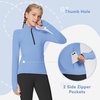 image:imagebaleaf Girls Long Sleeve Shirts Fleece Jacket Fall Half Zip Pullover Kids Sweatshirts Athletic Thermal CoatAblue