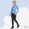 image:imagebaleaf Girls Long Sleeve Shirts Fleece Jacket Fall Half Zip Pullover Kids Sweatshirts Athletic Thermal CoatAblue