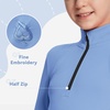 image:imagebaleaf Girls Long Sleeve Shirts Fleece Jacket Fall Half Zip Pullover Kids Sweatshirts Athletic Thermal CoatAblue