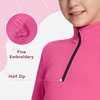 image:imagebaleaf Girls Long Sleeve Shirts Fleece Jacket Fall Half Zip Pullover Kids Sweatshirts Athletic Thermal CoatApink