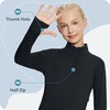 image:imagebaleaf Girls Long Sleeve Shirts Fleece Jacket Fall Half Zip Pullover Kids Sweatshirts Athletic Thermal CoatBblack