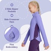 image:imagebaleaf Girls Long Sleeve Shirts Fleece Jacket Fall Half Zip Pullover Kids Sweatshirts Athletic Thermal CoatBpurple