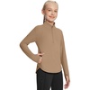 image:imagebaleaf Girls Long Sleeve Shirts Fleece Jacket Fall Half Zip Pullover Kids Sweatshirts Athletic Thermal CoatBbrown