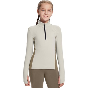 image:imagebaleaf Girls Long Sleeve Shirts Fleece Jacket Fall Half Zip Pullover Kids Sweatshirts Athletic Thermal CoatAoat Pink