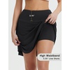 image:imagebaleaf Womens 18 Tennis Skorts Skirts Knee Length with Liner Shorts High Waisted Golf Pickleball Athletic with PocketsBlack