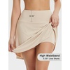 image:imagebaleaf Womens 18 Tennis Skorts Skirts Knee Length with Liner Shorts High Waisted Golf Pickleball Athletic with PocketsKhaki