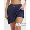 image:imagebaleaf Womens 18 Tennis Skorts Skirts Knee Length with Liner Shorts High Waisted Golf Pickleball Athletic with PocketsNavy Blue